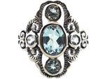 Load image into Gallery viewer, Sterling Silver Blue Topaz Dress Ring
