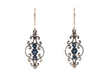Load image into Gallery viewer, Sterling Silver Blue Topaz Filigree Hook Earrings
