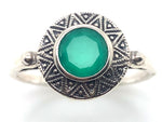 Load image into Gallery viewer, Sterling Silver Green Agate Ring
