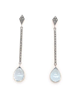 Load image into Gallery viewer, Sterling Silver Blue Topaz Marcasite Drop Earrings
