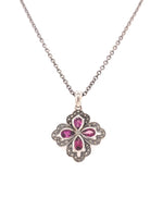 Load image into Gallery viewer, Sterling Silver Rhodolite Garnet Marcasite Necklace
