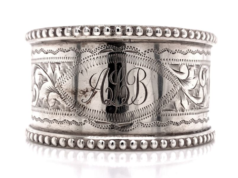 3710208 sterling silver napkin ring birmingham 1906