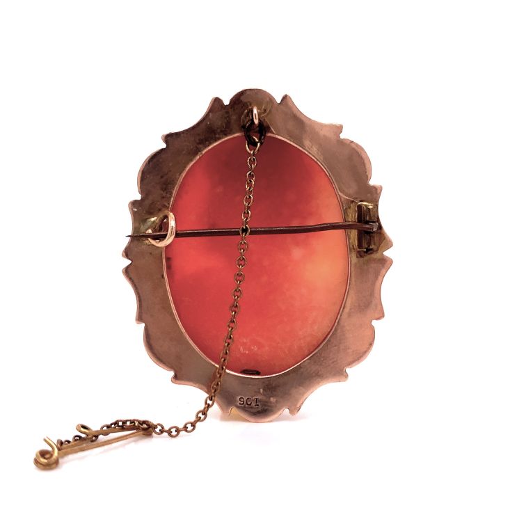 9ct rose cameo brooch