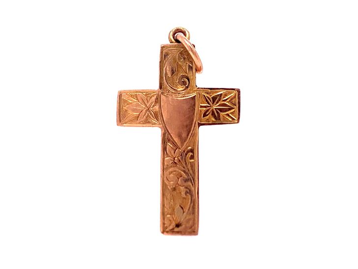 9ct Rose Cross Pendant