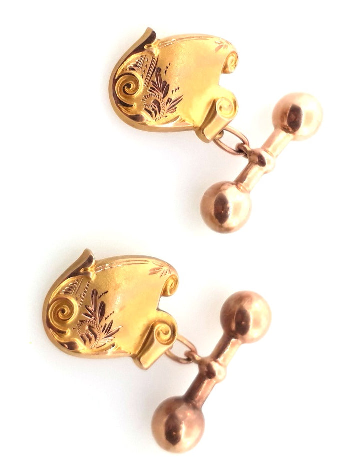 3711451 9ct scroll cufflinks
