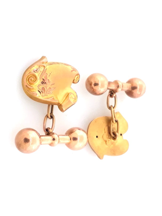 9ct scroll cufflinks