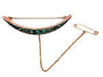 Load image into Gallery viewer, 9ct Antique Garnet/Doublet Garnet Diamond Crescent Brooch
