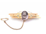 Load image into Gallery viewer, 9ct Oval Amethyst Pearl Brooch
