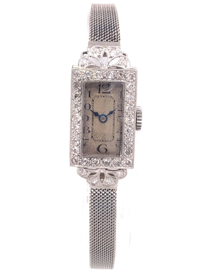 3711658 platinum 18ct white gold diamond watch
