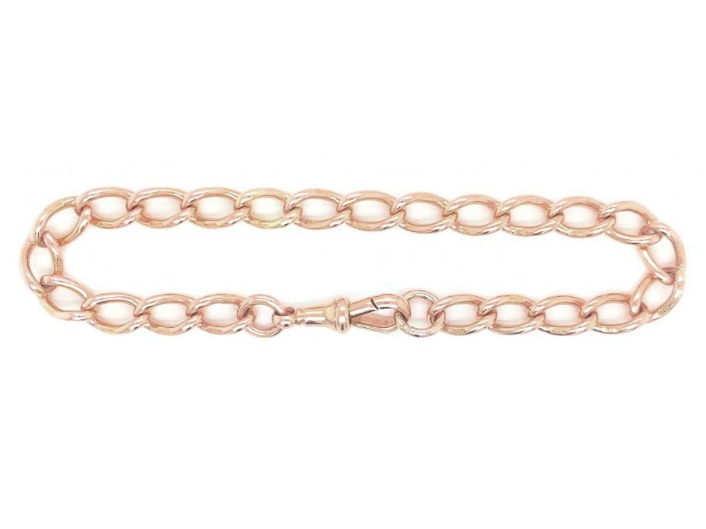 15ct Rose Gold Vintage Curb Bracelet