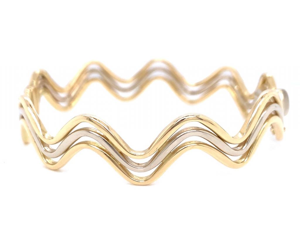 3711771 18ct three wave snap hinge bracelet