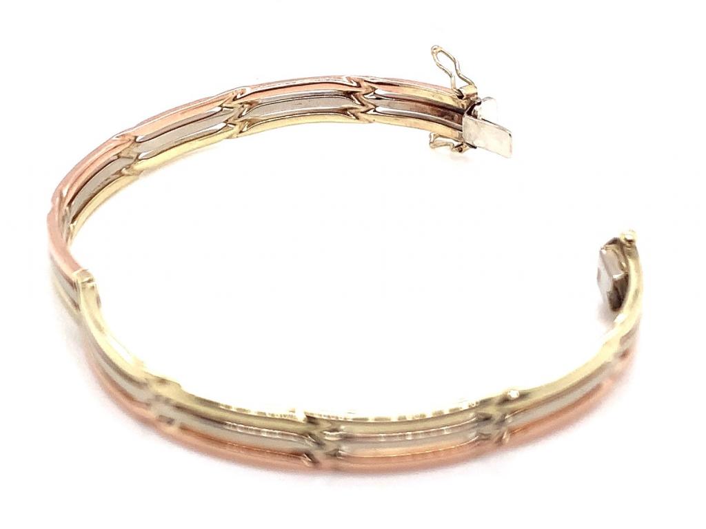9ct Tri Gold Snap & Hinge Bracelet