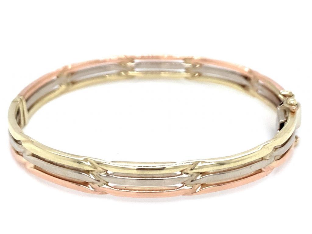 9ct Tri Gold Snap & Hinge Bracelet