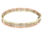 Load image into Gallery viewer, 9ct Tri Gold Snap &amp; Hinge Bracelet
