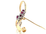 Load image into Gallery viewer, 9ct Ruby Diamond Bow Brooch TDW 0.13ct
