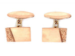 Load image into Gallery viewer, 9ct Rose Engraved Square Cufflinks

