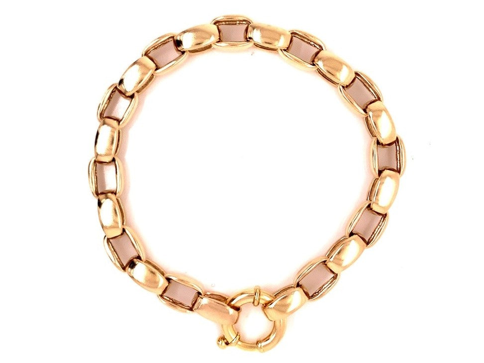 3712100 9ct square belcher bracelet 26