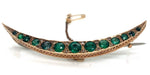 Load image into Gallery viewer, 9ct Antique Doublet/Garnet Diamond Crescent Brooch
