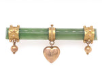Load image into Gallery viewer, 9ct Greenstone Heart Brooch
