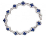 Load image into Gallery viewer, 18ct White Gold Sapphire Diamond Bracelet TDW 1.29ct
