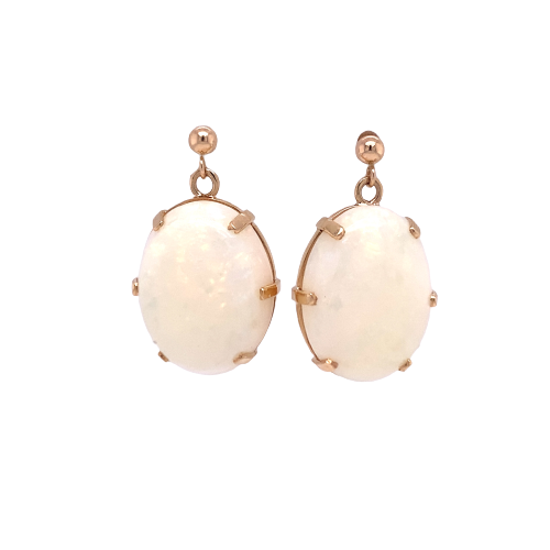 9ct Oval Opal Drop Earrings