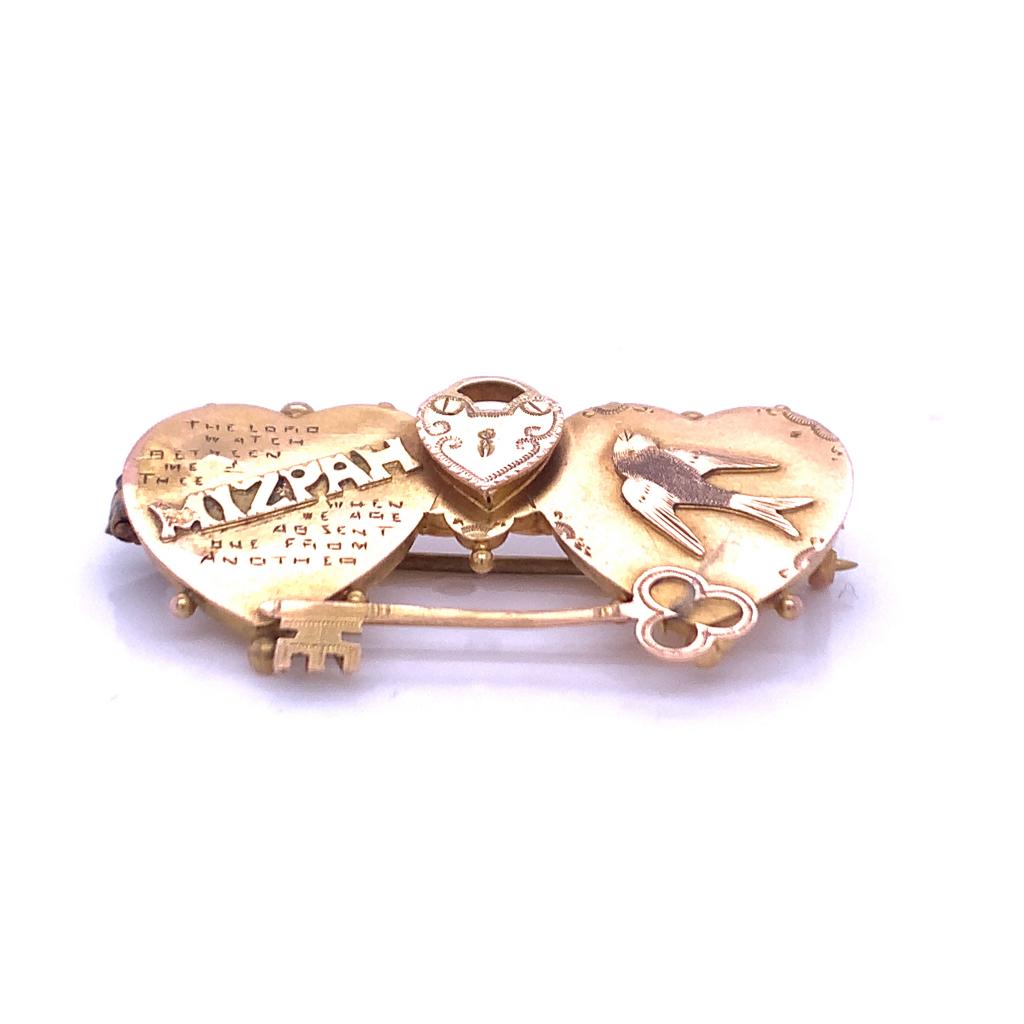 9ct 'Mizpah' Brooch