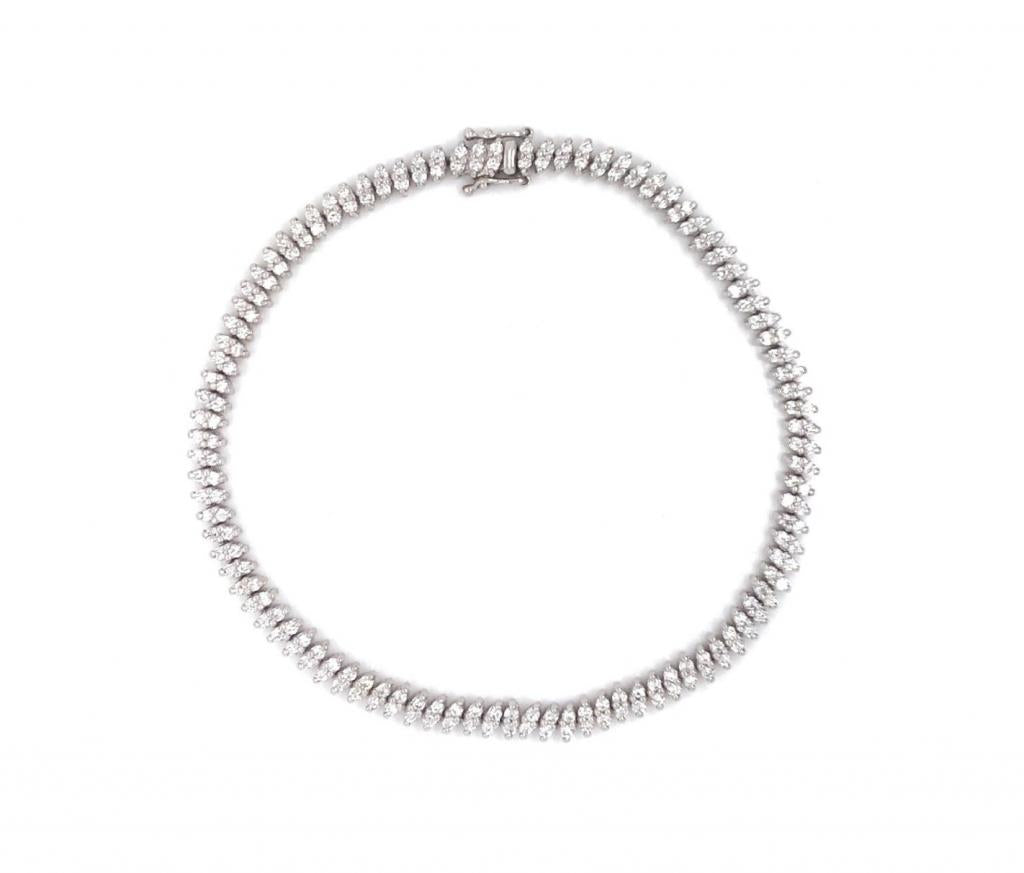 18ct White Gold Diamond Tennis Bracelet TDW 1.90ct