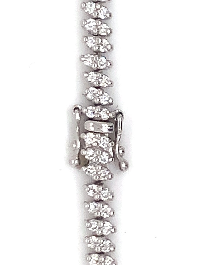 18ct White Gold Diamond Tennis Bracelet TDW 1.90ct
