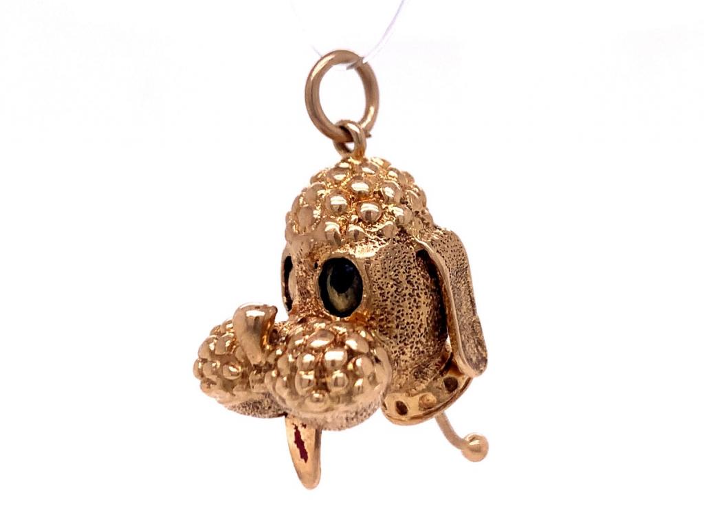 9ct dog charm   movable