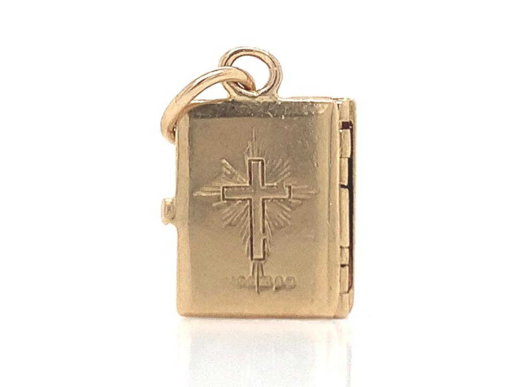 9ct Bible Charm - Opens