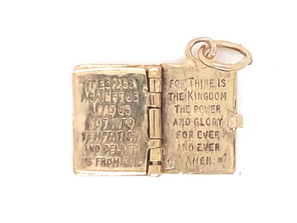 9ct Bible Charm - Opens