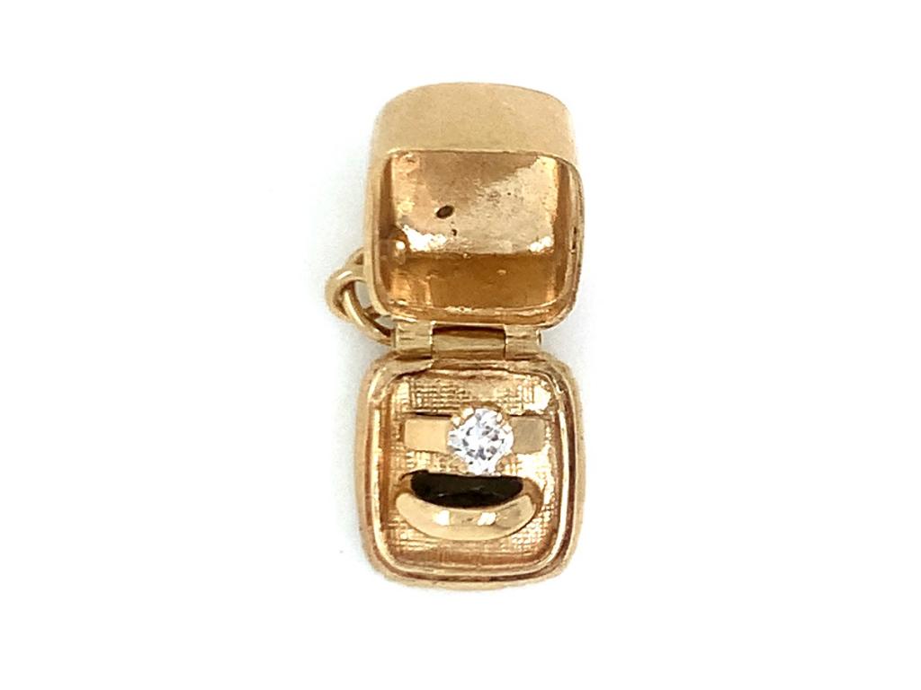 9ct CZ Ring Box Charm