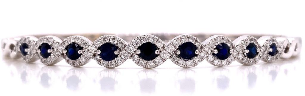 3713016 14ct white gold sapphire diamond bracelet tdw 0