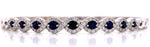 Load image into Gallery viewer, 14ct White Gold Sapphire &amp; Diamond Snap &amp; Hinge Bracelet TDW 0.68ct
