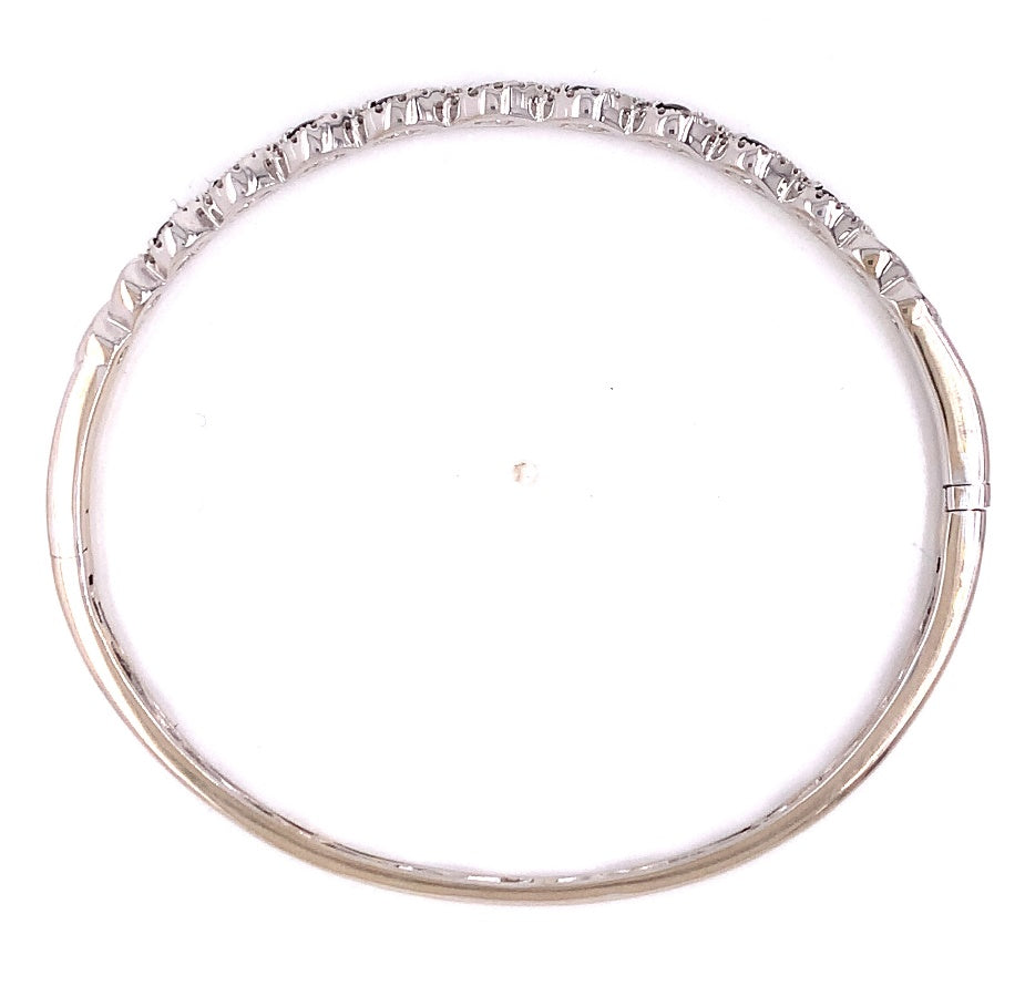 14ct white gold sapphire & diamond snap & hinge bracelet tdw 0