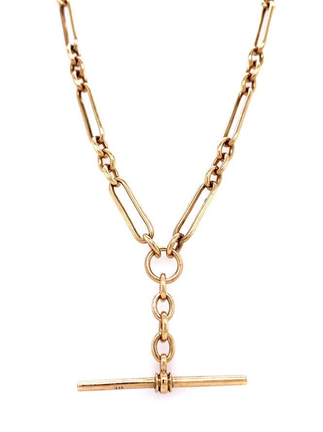 3713271 9ct 44cm figaro fob chain