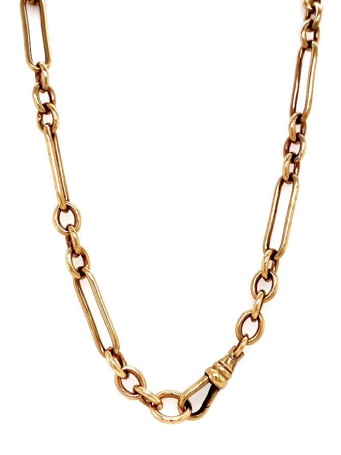 9ct 44cm 3:1 figaro fob chain