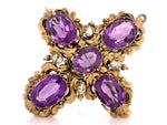 Load image into Gallery viewer, 18ct Antique Amethyst Topaz Deco Brooch
