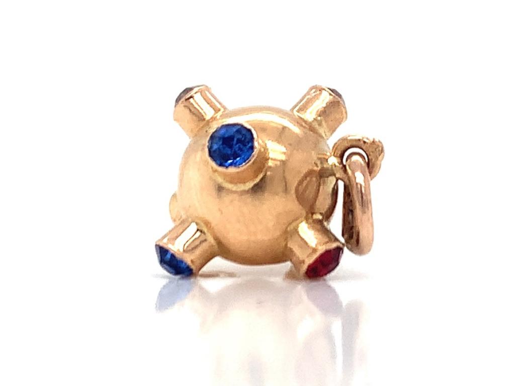 9ct Multi CZ Sea Mine Charm