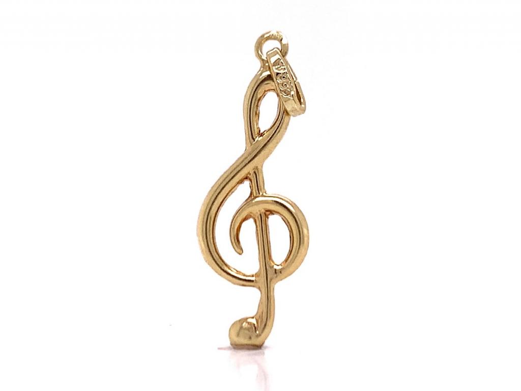 14ct Treble Clef Charm - Hollow