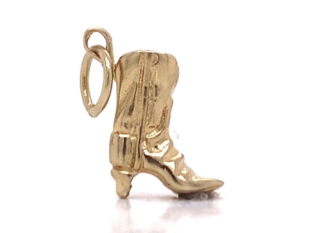 3713726 9ct cowboy boot charm