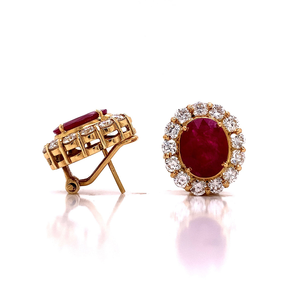 18ct ruby diamond cluster earrings  tdw2