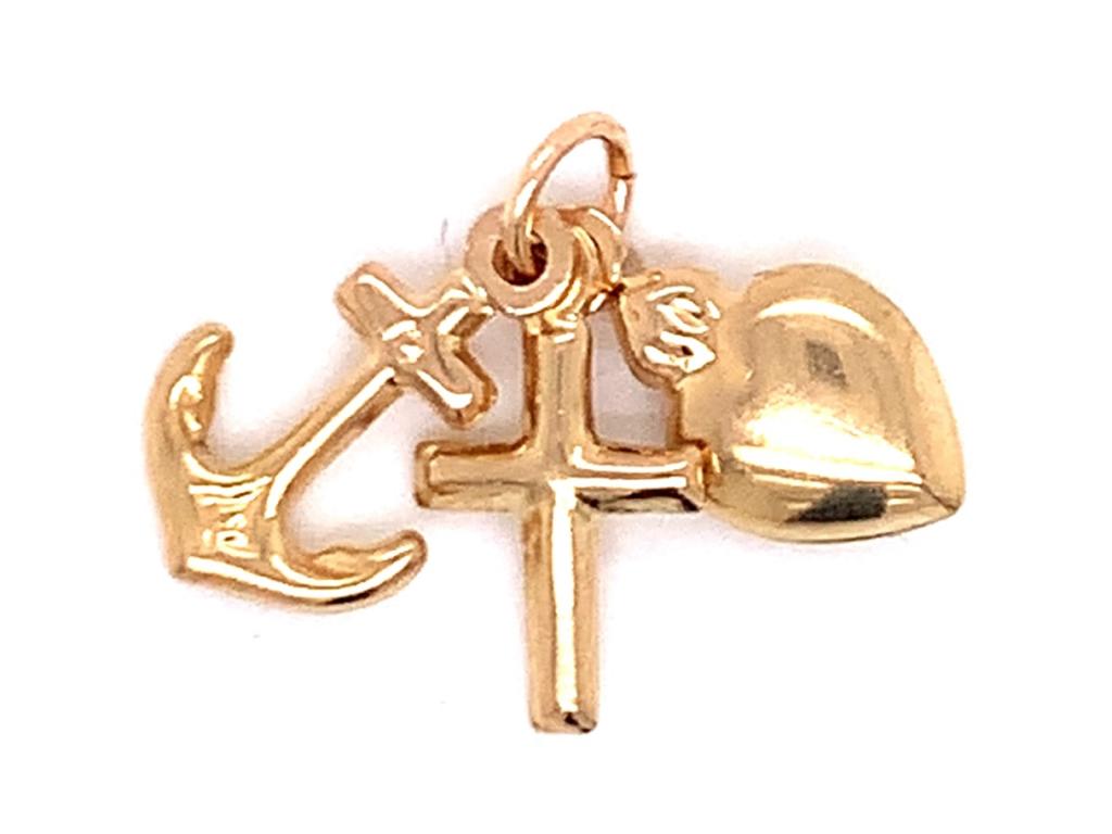 9ct Anchor Cross & Heart Charm