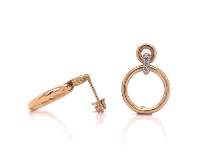 9ct Diamond Double Circle Earrings