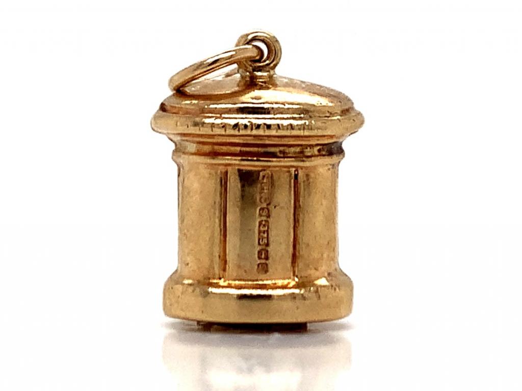 9ct post box charm