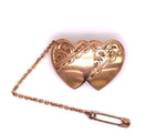 Load image into Gallery viewer, 9ct Rose Two Heart Brooch
