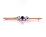 Load image into Gallery viewer, 9ct/18ct Sapphire Diamond Brooch TDW 0.14ct

