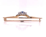 Load image into Gallery viewer, 9ct/18ct Sapphire Diamond Brooch TDW 0.14ct
