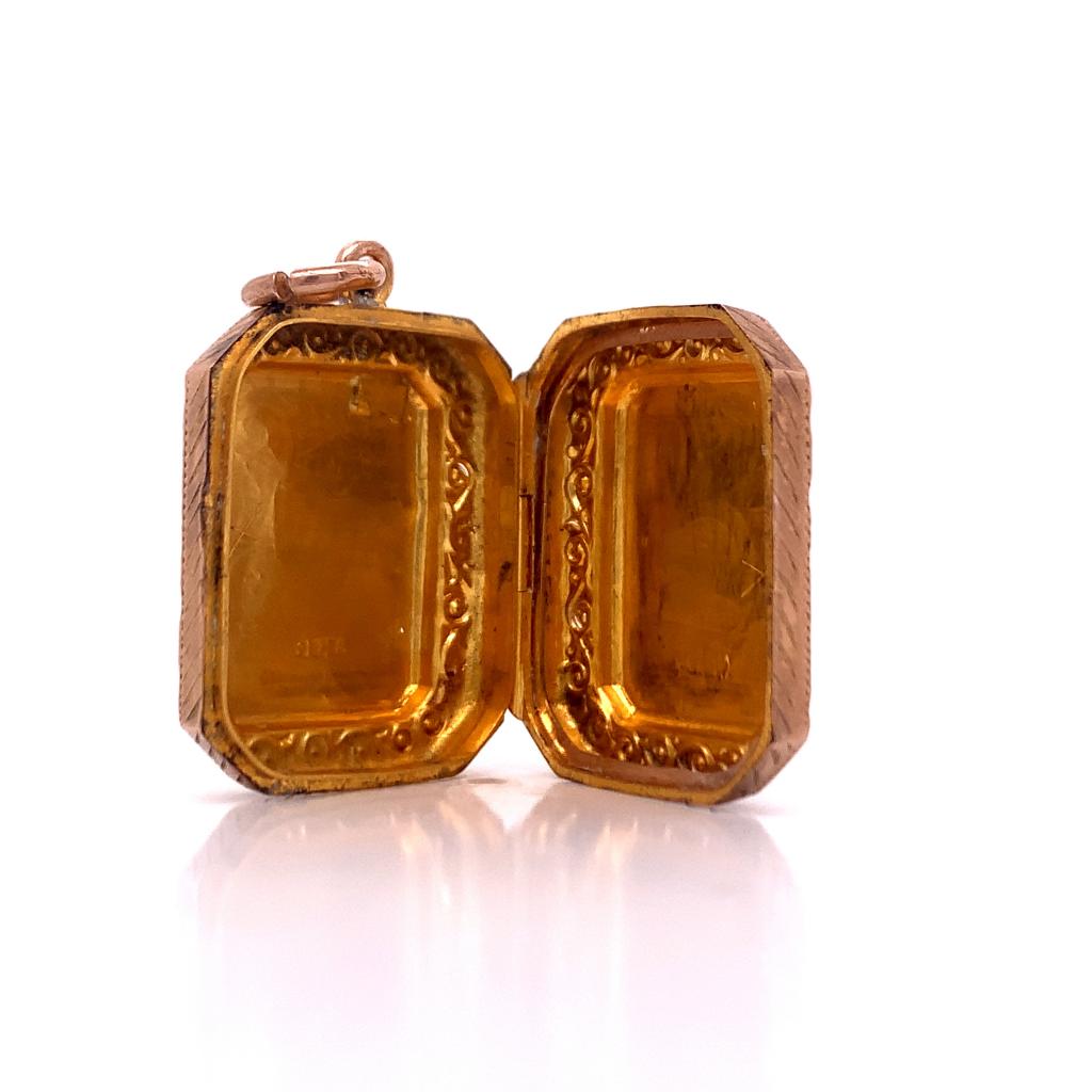 9ct Vintage Deco Rectangle Locket