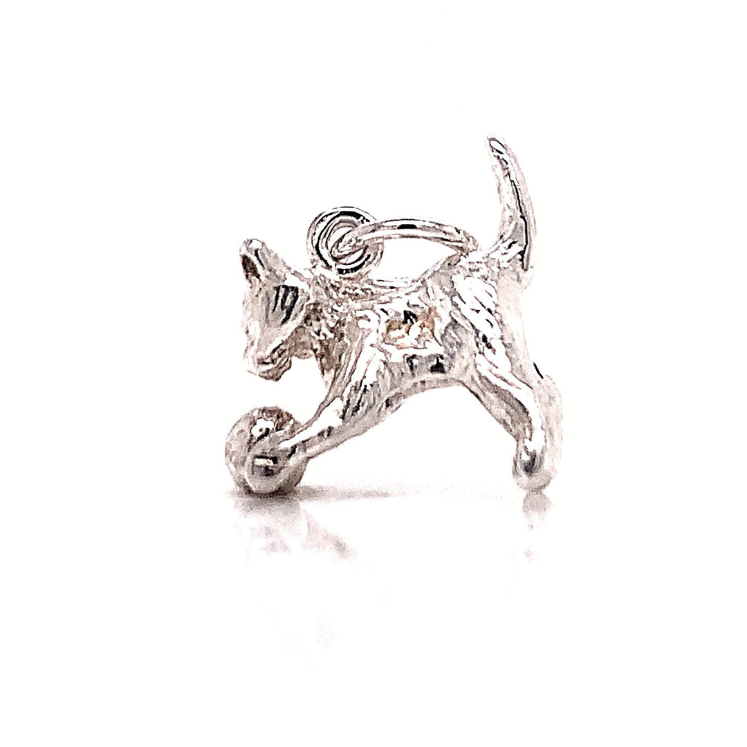 Sterling Silver Kitten Charm